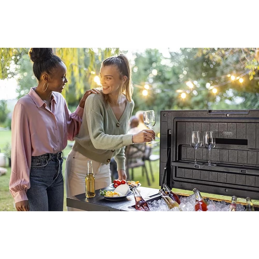 Keter Patio 22.5-Gallon Cooler & Beverage Cart, Graphite