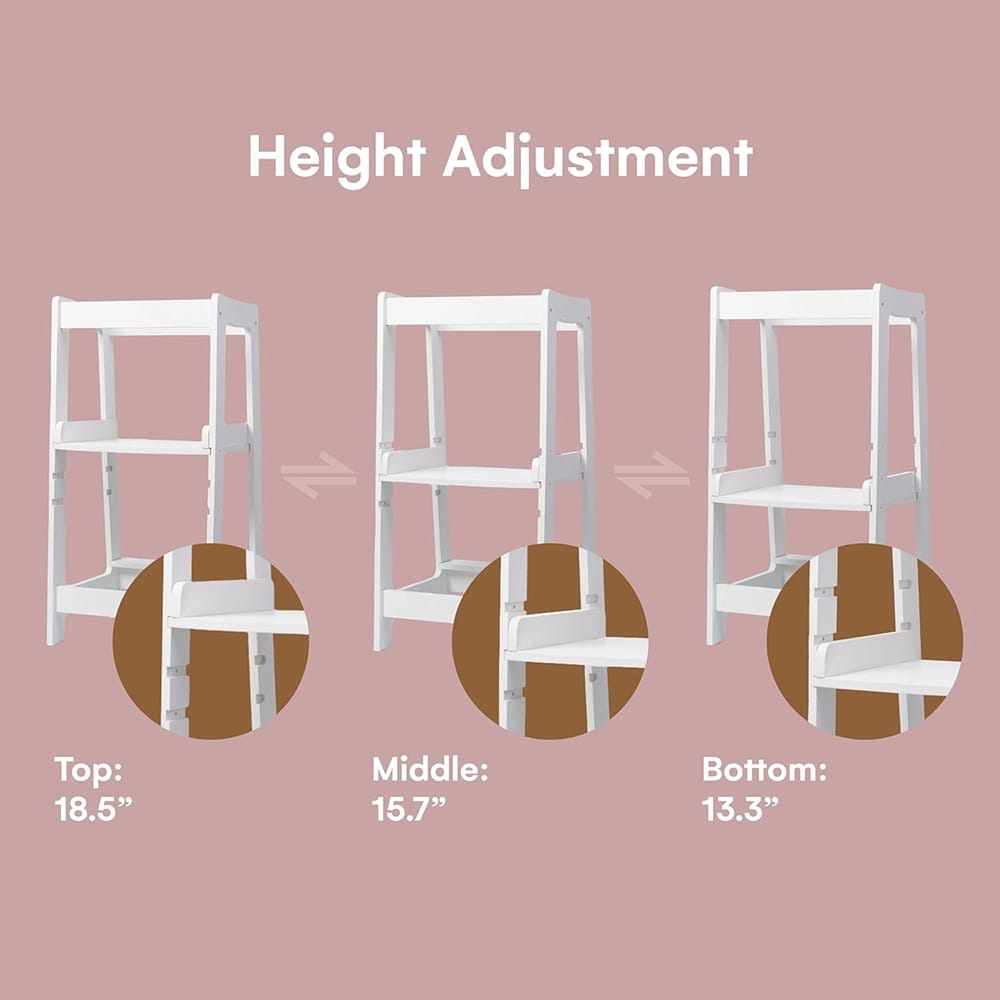 Childlike Behavior Montessori Stepping Stool, White