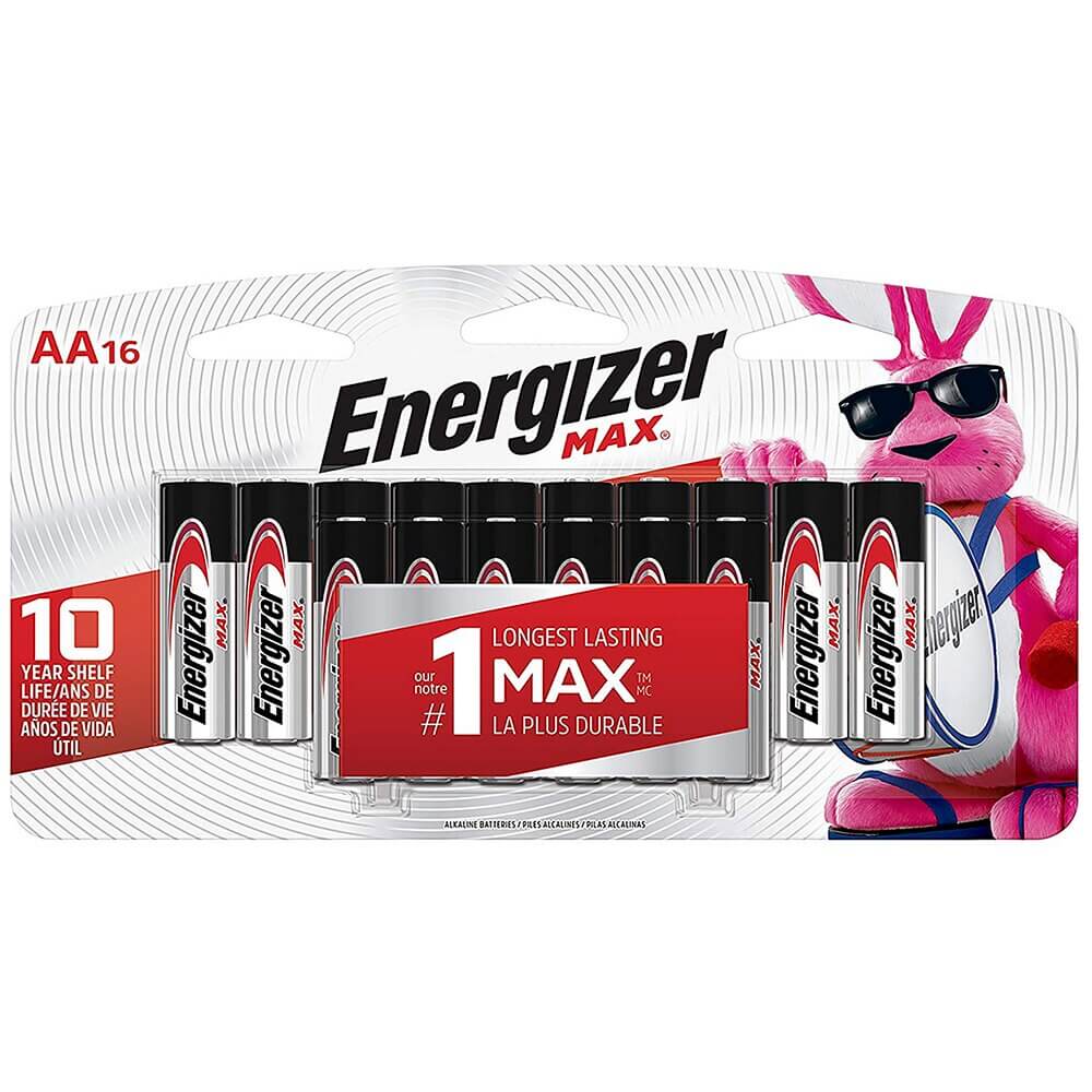 Energizer Max + Alkaline AA Batteries, 16 Count