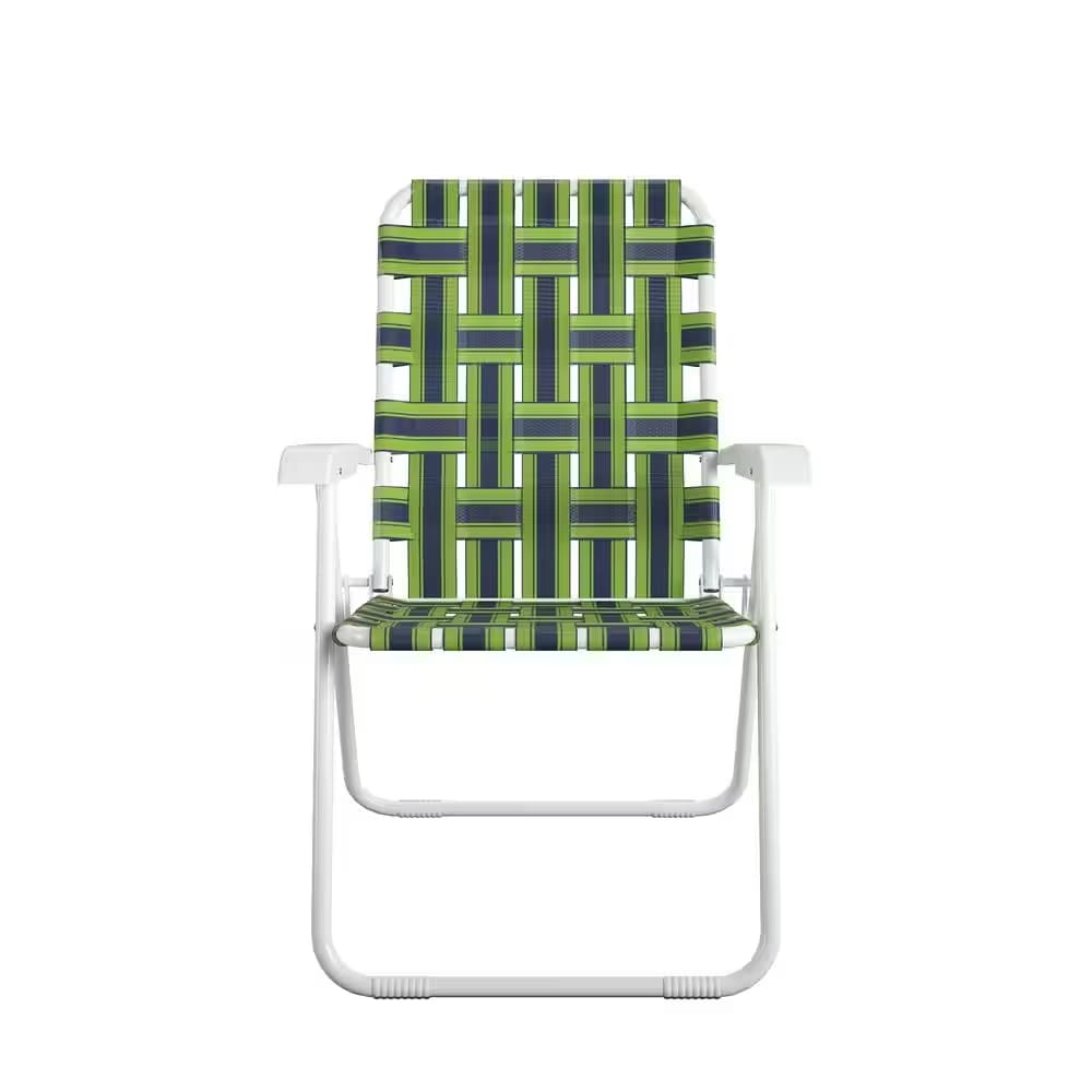 Novogratz Steel Folding Chairs, Blue/Green, 2 Pack