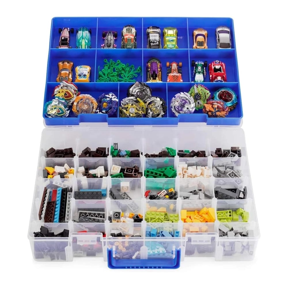 Bins & Things 30-Slot Plastic Storage Box, Blue