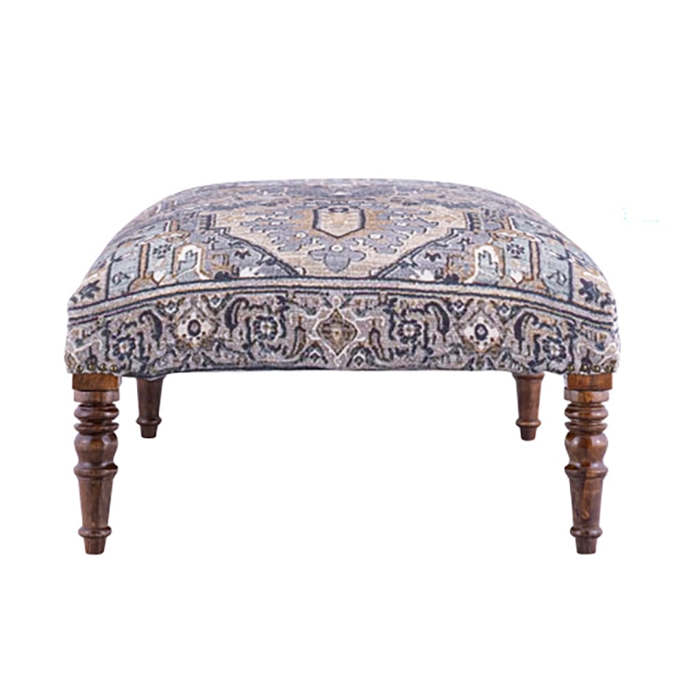 Albany Living Patterned Upholstered Bench, Brown/Gray/Ivory