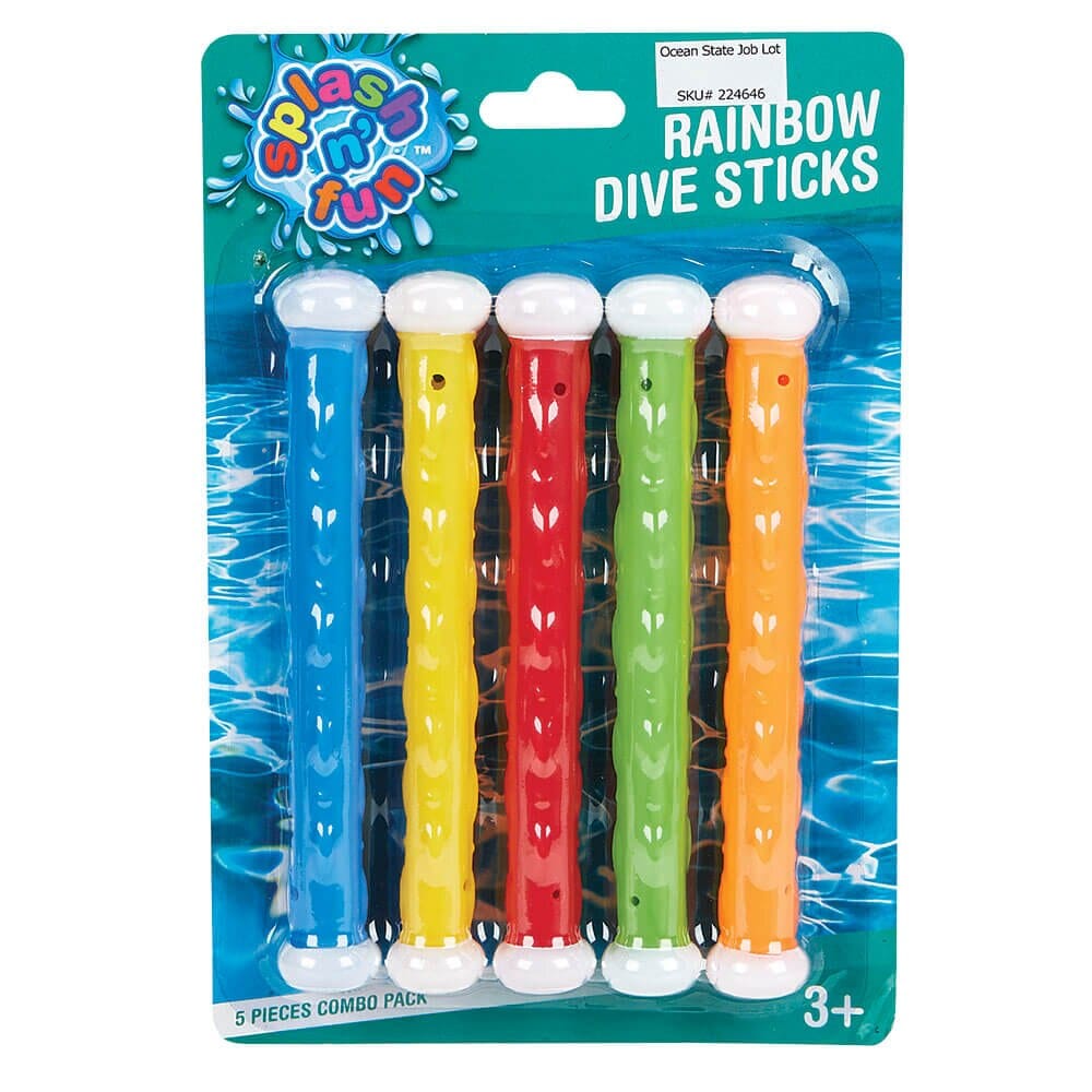 Splash n' Fun Rainbow Dive Sticks, 5 Count