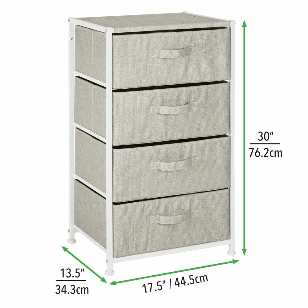 mDesign Fabric 4-Drawer Storage Dresser, Linen