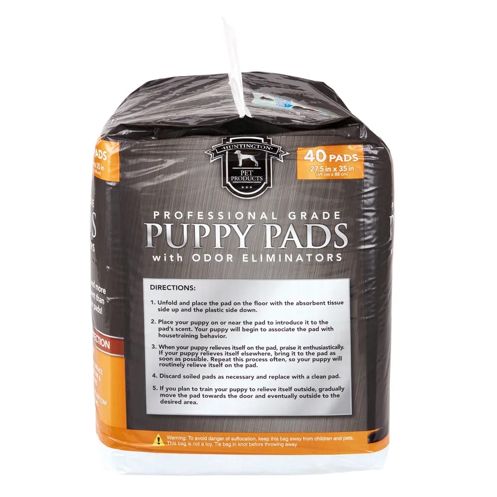 Huntington Pet Products Professional Grade 27.5" x 35" Puppy Pads with Odor Eliminators, 40 Count