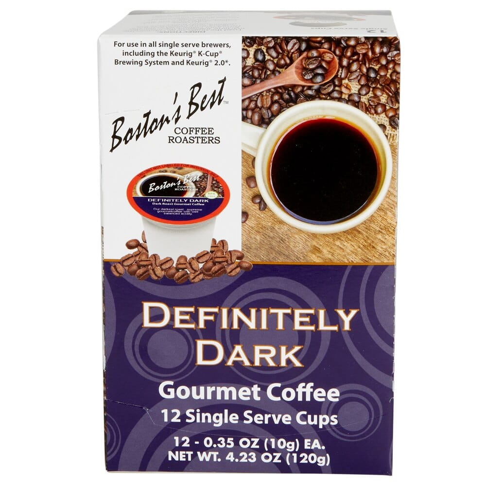 Boston's Best Definitely Dark Gourmet Coffee Cups, 12 Count