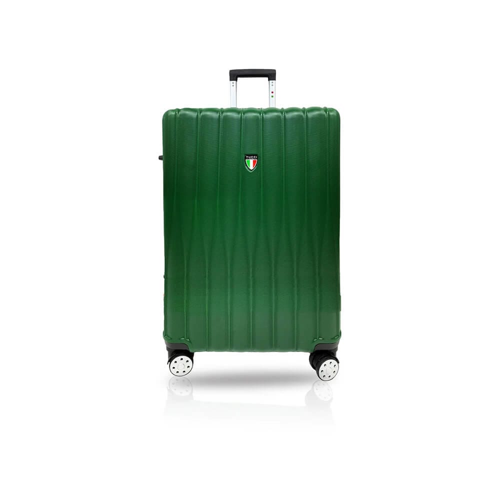 TUCCI Italy Baratro 3-Piece (20", 24", 28") Luggage Set, Amy Green
