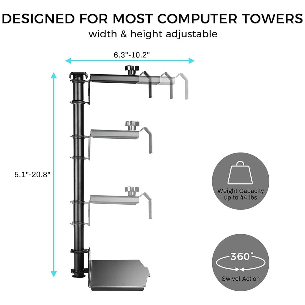 Eureka Ergonomic Adjustable CPU Holder, Black