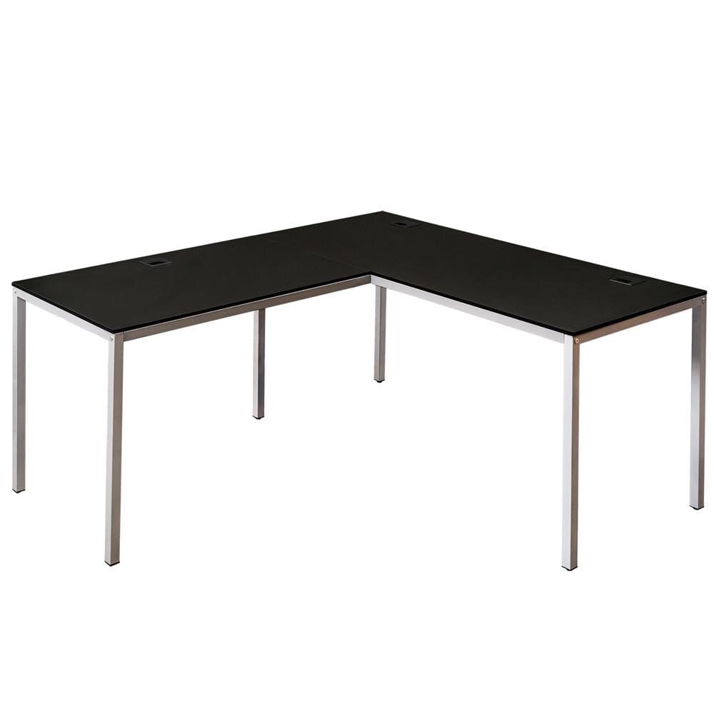 60" L-Shaped Corner Computer Desk, Black