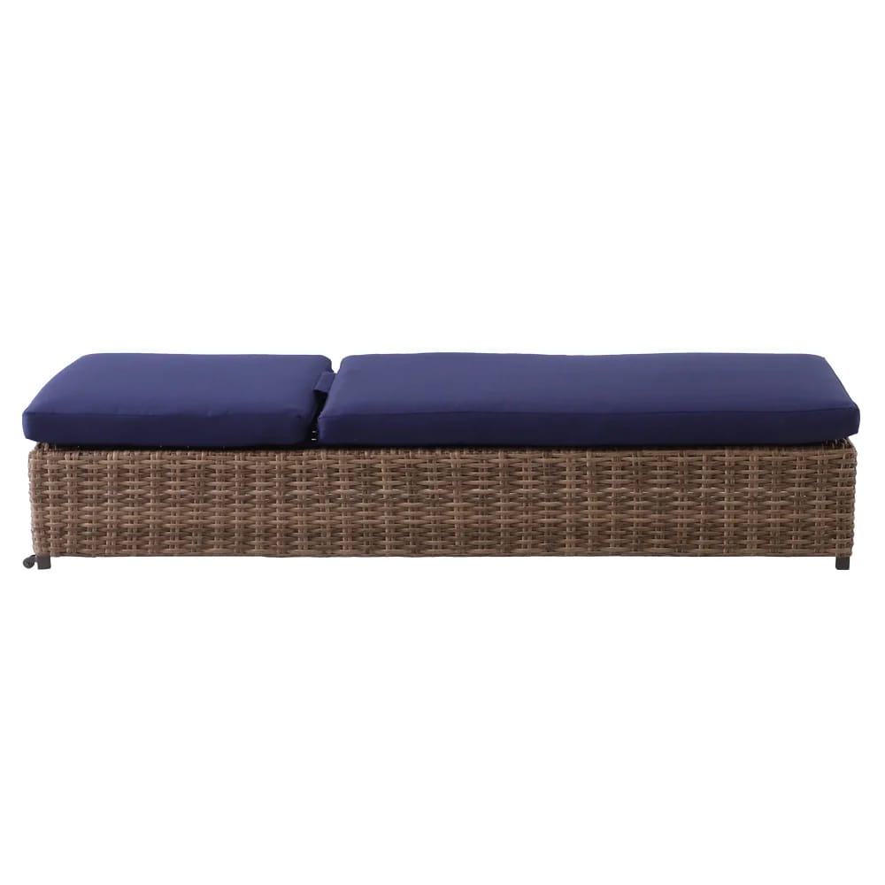 Hampton Bay Fernlake Resin Wicker Lounge Chair, Brown/Navy