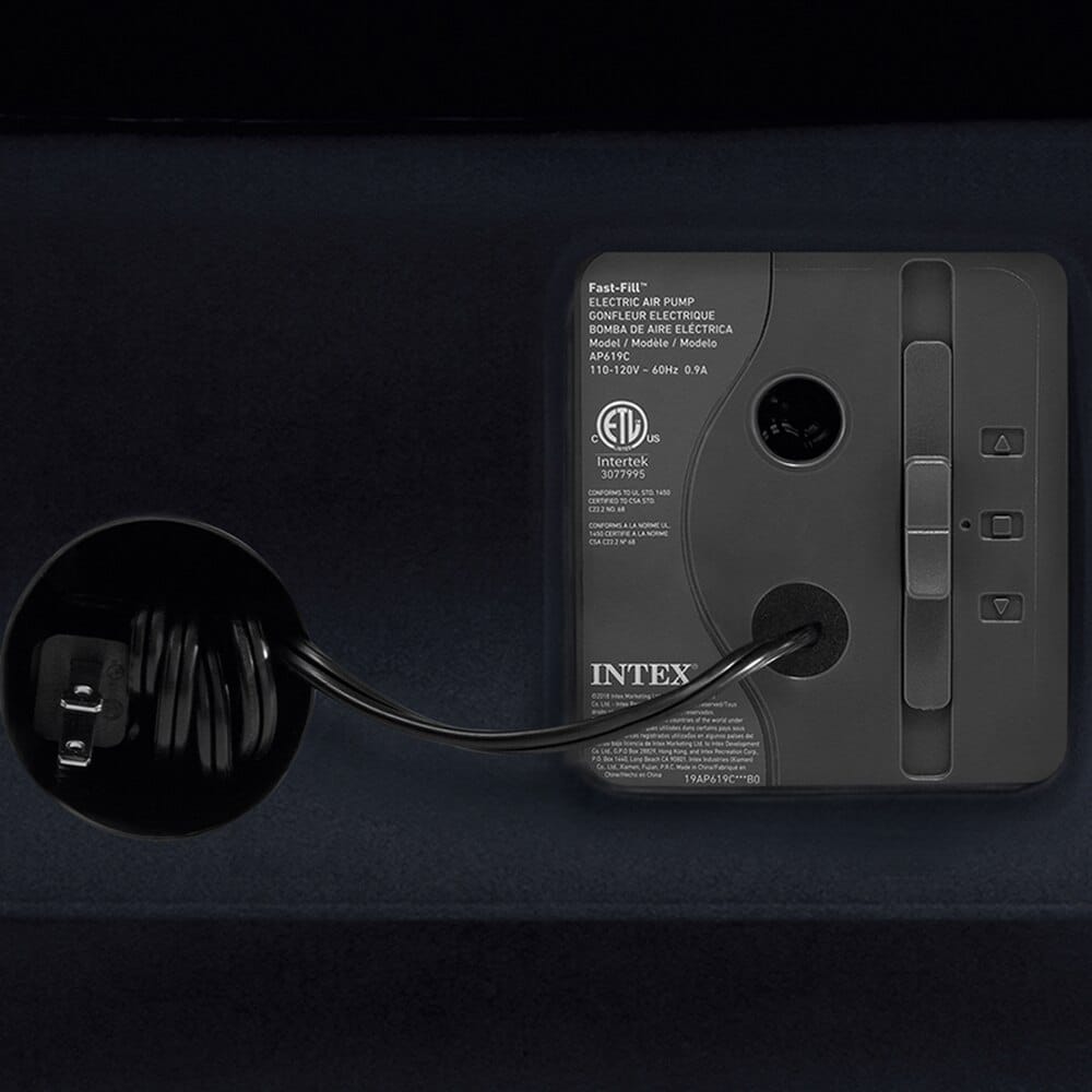 Intex Queen Dura-Beam Pillow Rest Raised Air Mattress with Internal Pump