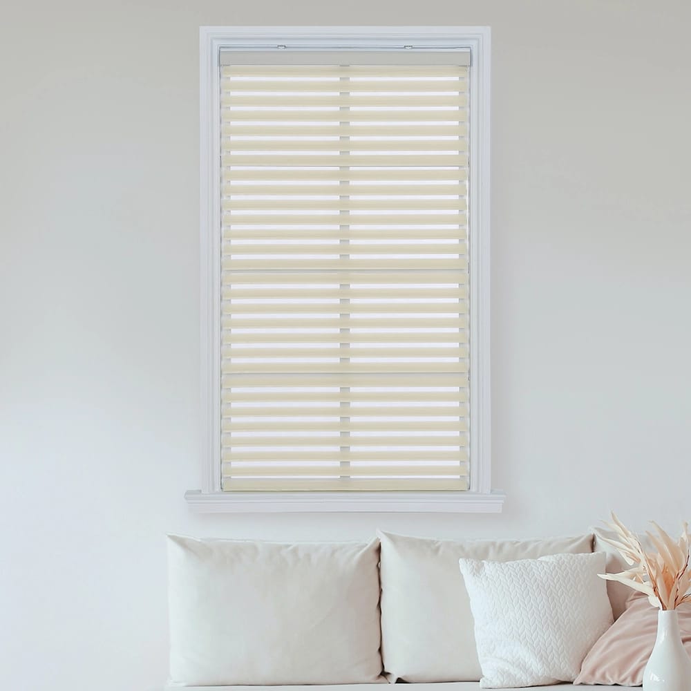 Cordless Shangrila Horizontal Sheer Shade, Seed Pearl, 39" x 64"