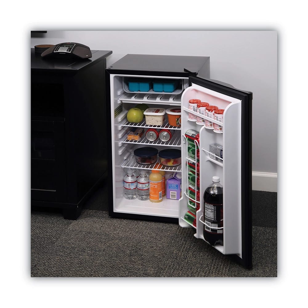 Alera Compact Refrigerator with Chiller Compartment, Black, 3.2 cu ft