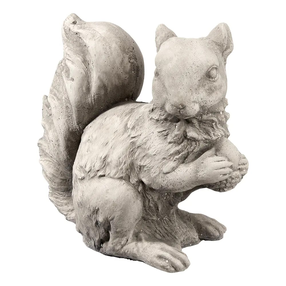 Squirrel Cement Statue, Gray