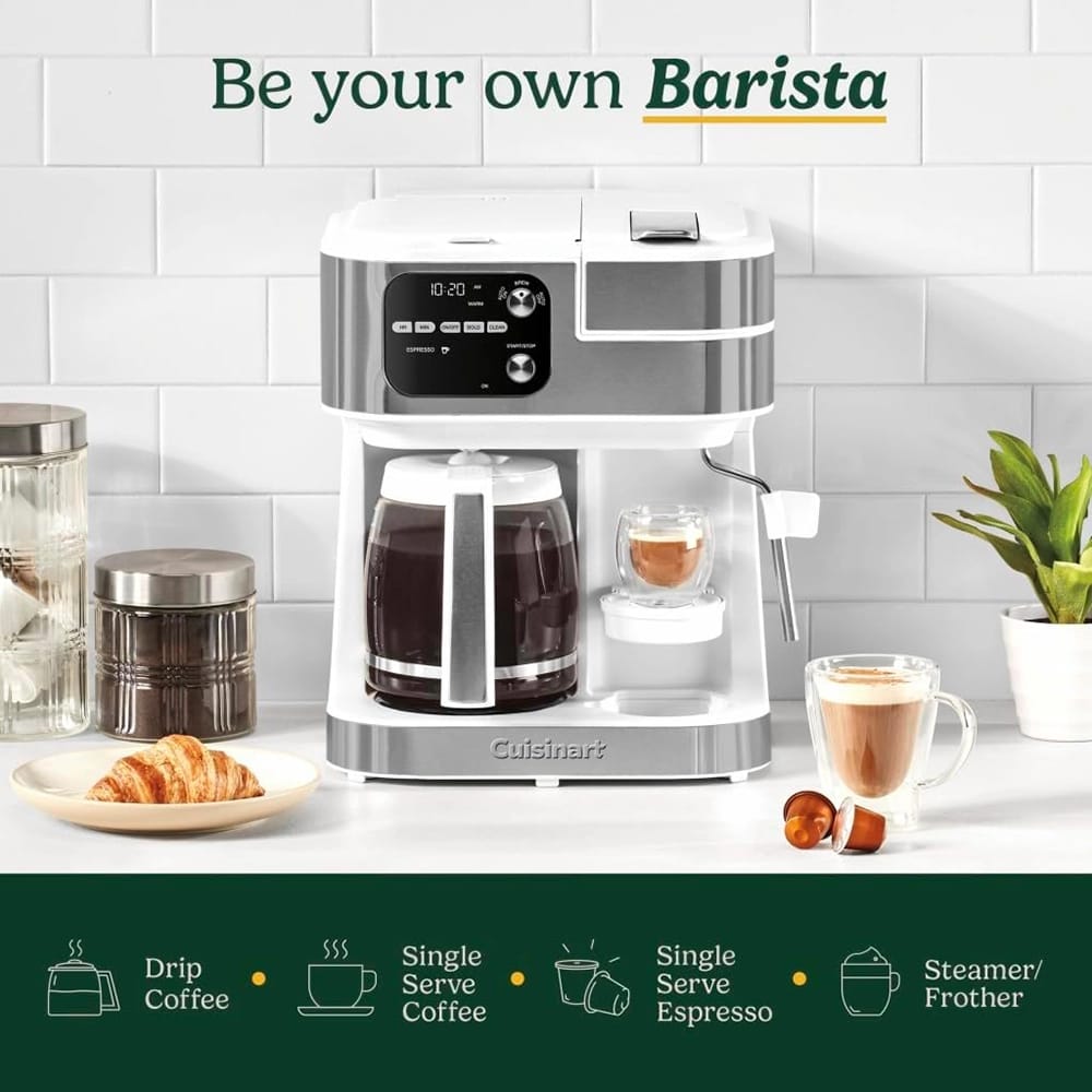 Cuisinart Barista Bar 4-in-1 Coffee Maker, White
