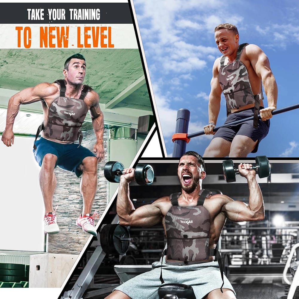 Yes4All Adjustable Weighted Vest With 2-8.75 lb Plates