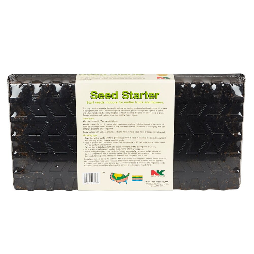 NK Lawn & Garden 36 Cell Seed Starter Tray with Mix, 11" x 22"