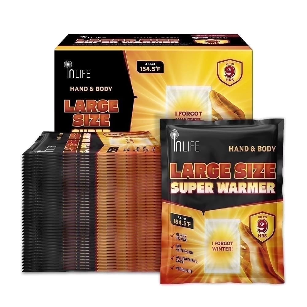 Inlife Large Size Super Hand & Body Warmer, 40 Pack