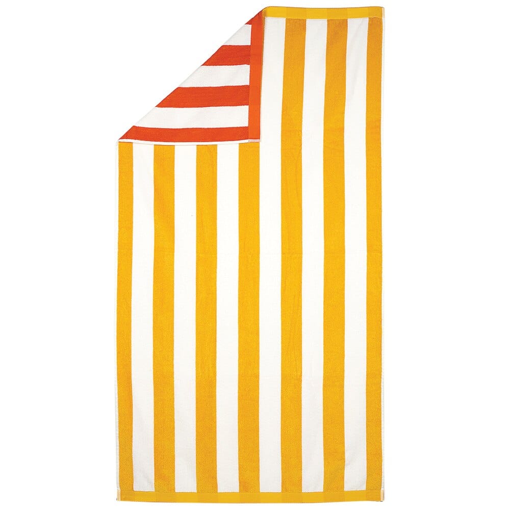 Reversible Stripe Cotton Beach Towel, 34" x 64"