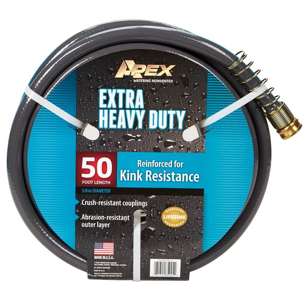 Apex 5/8" Extra Heavy-Duty Kink Resistant Garden Hose, 50'