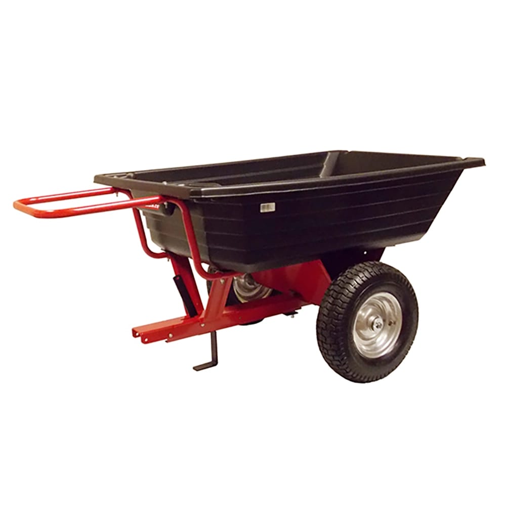 Precision Milwaukee 800 LB Poly Garden Cart, 10/ 12 Cu. Ft. Capacity, Black/Red