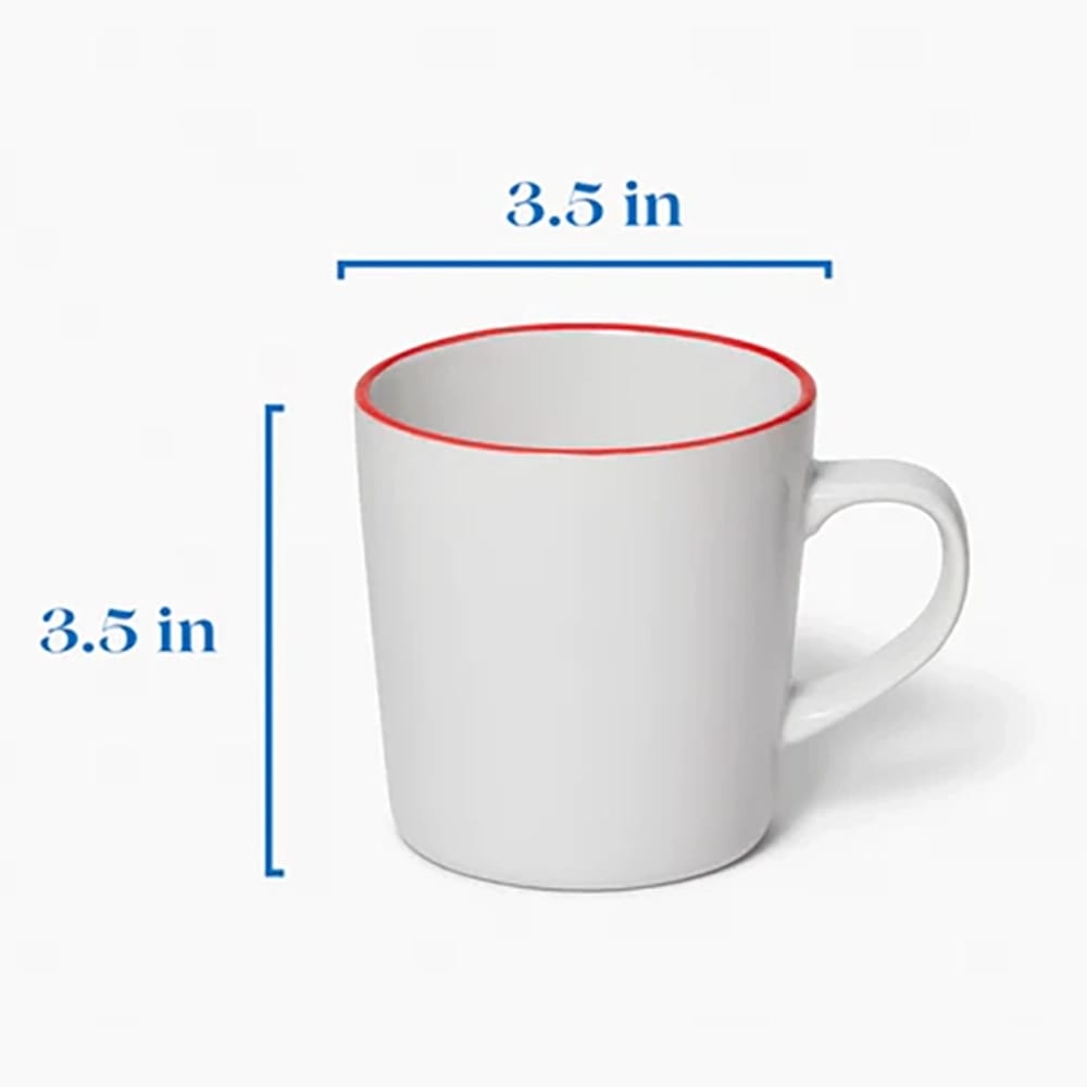 Leeway Mug, Red Stripe, Set of 4
