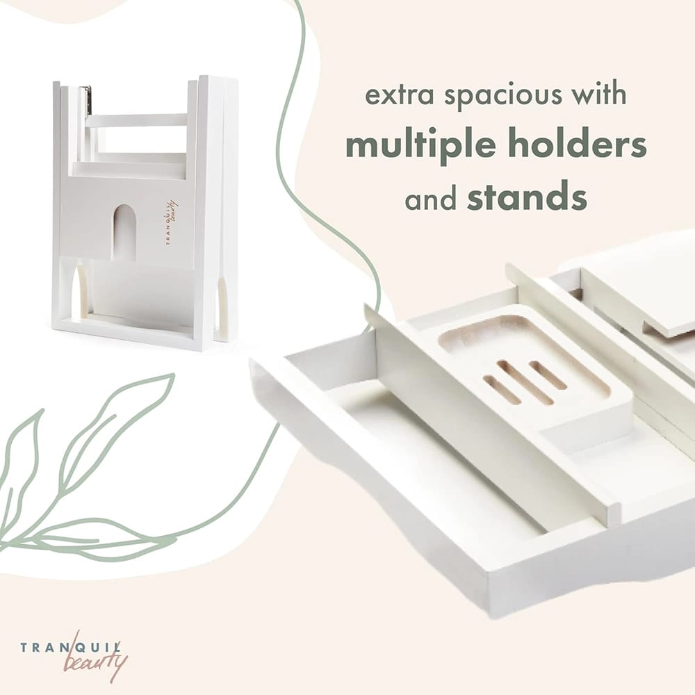 TranquilBeauty Premium Bath Caddy, White