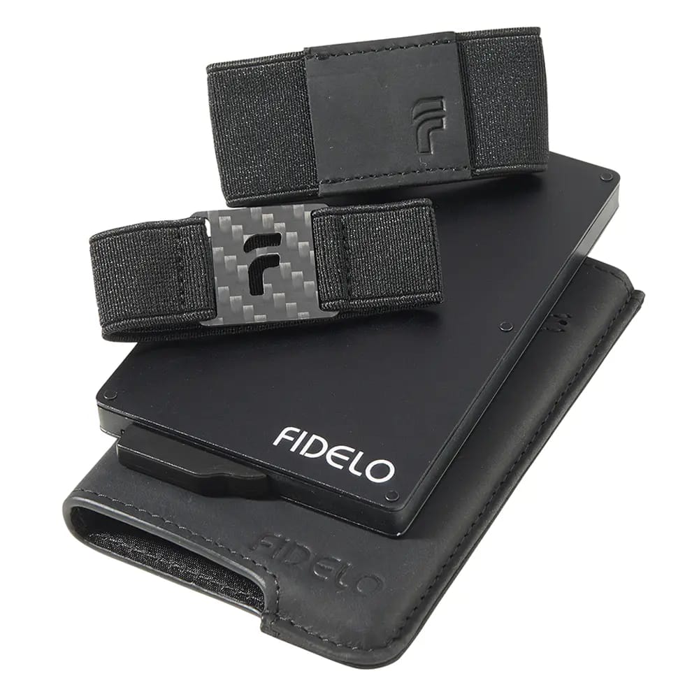 Fidelo RFID Blocking Minimalist Wallet, Black