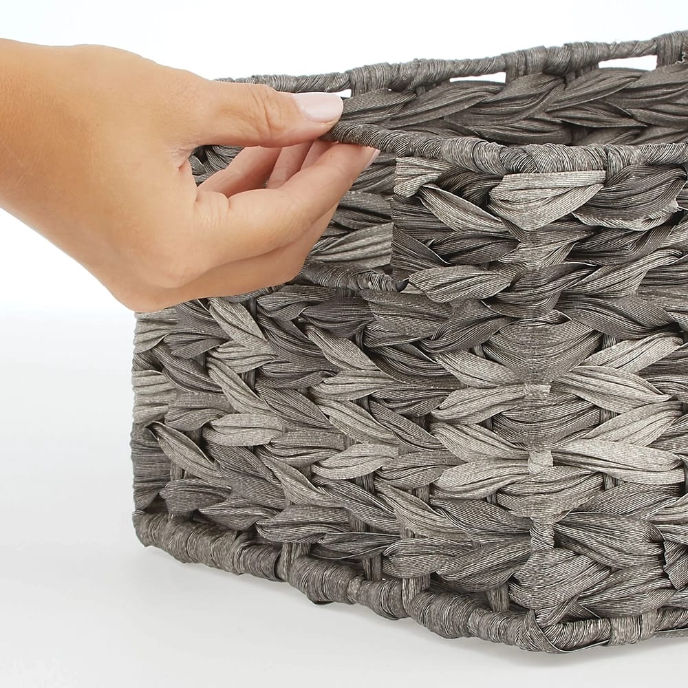 mDesign Woven Plastic Storage Bins, Gray Ombre, 6 Pack