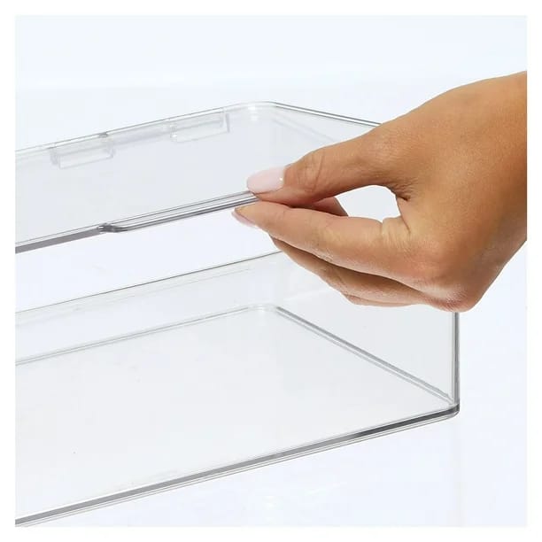 mDesign Plastic Stacking Storage Box, 8 Pack