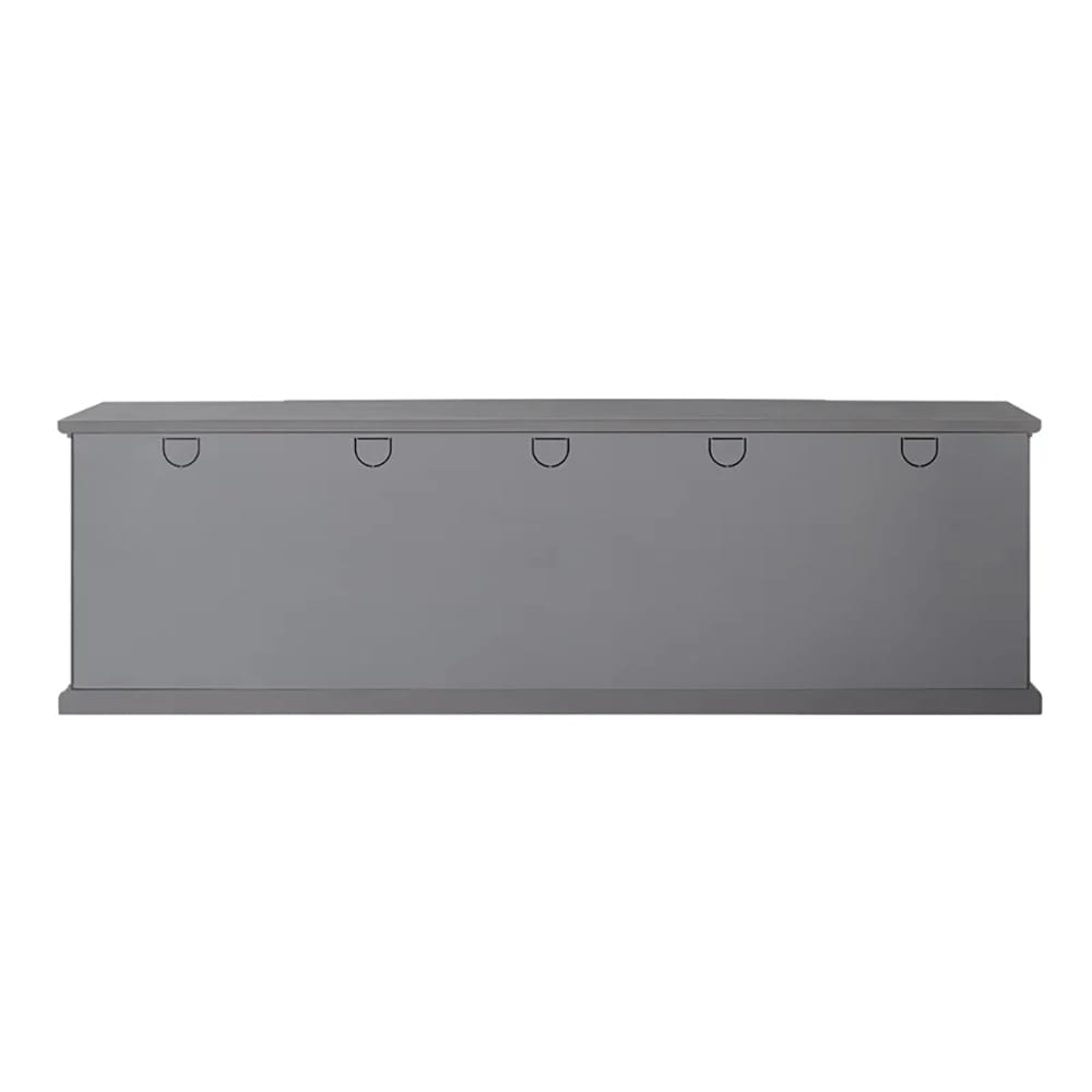 Walker Edison 2-Door Transitional Wood Breakfront TV Console, Gray, 80"