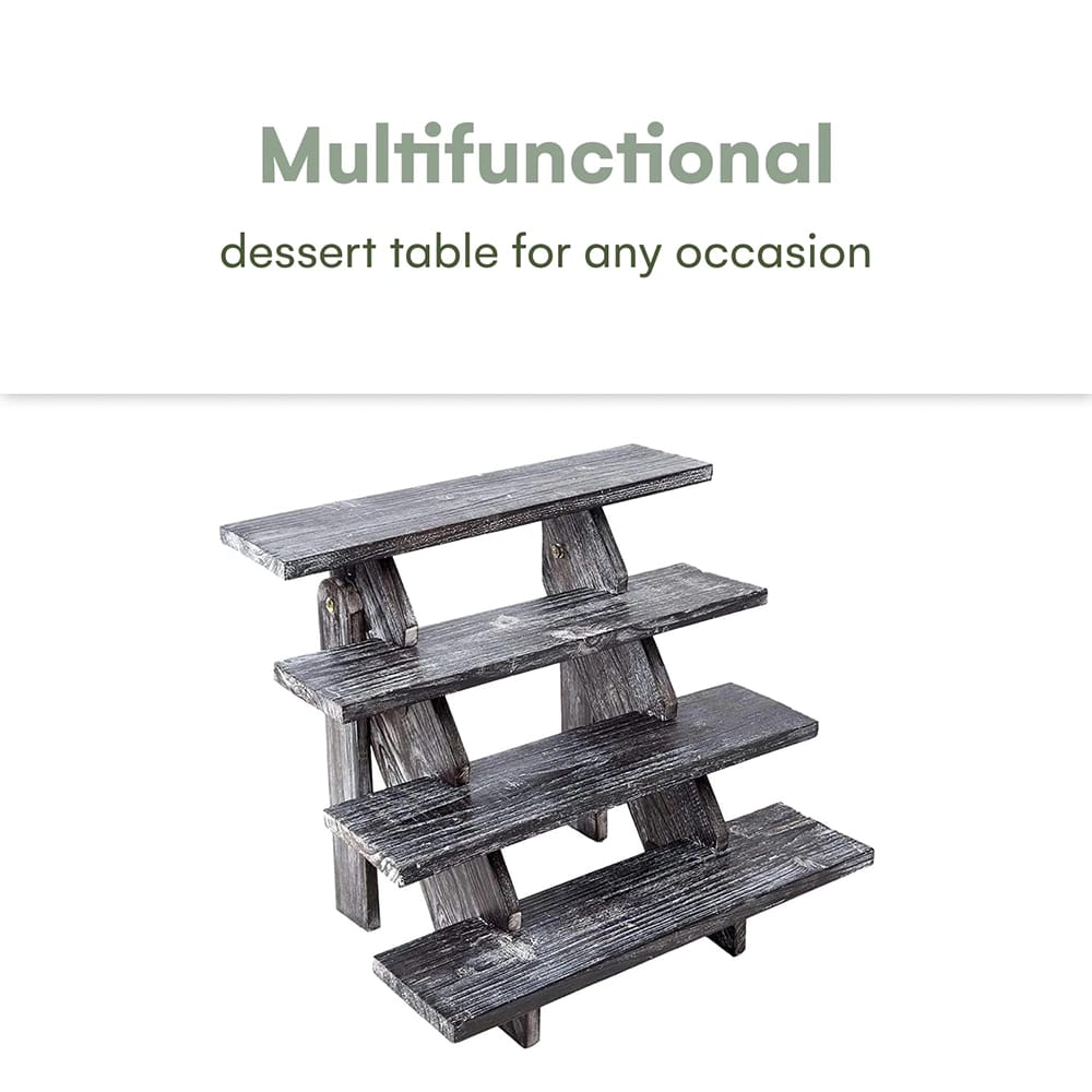 Hallops Rustic Wooden Cupcake Stand, Black