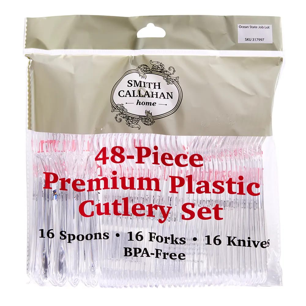 Smith & Callahan 48-Piece Premium Plastic Cutlery Set