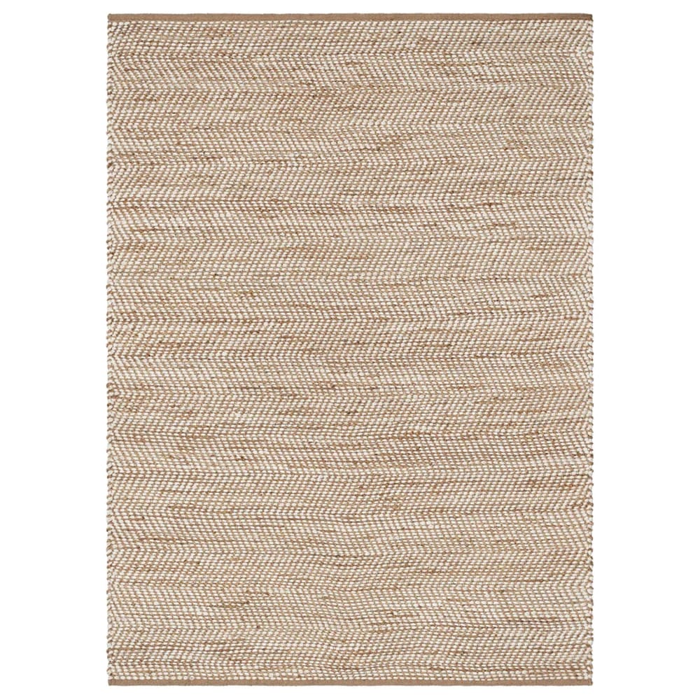 Well Woven Willow Natural Jute 9'x12' Chevron Area Rug, Beige & White