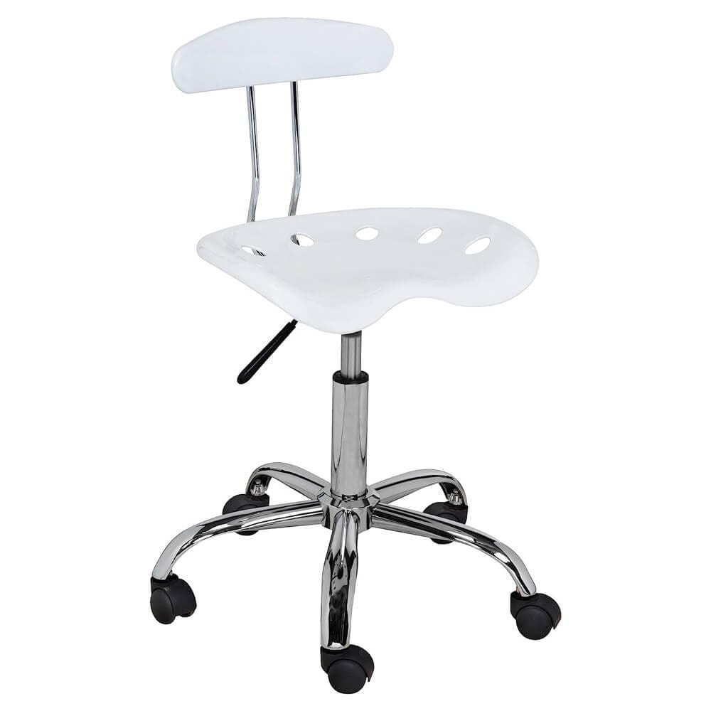 OneSpace Task Chair with Tractor Seat & Back, White