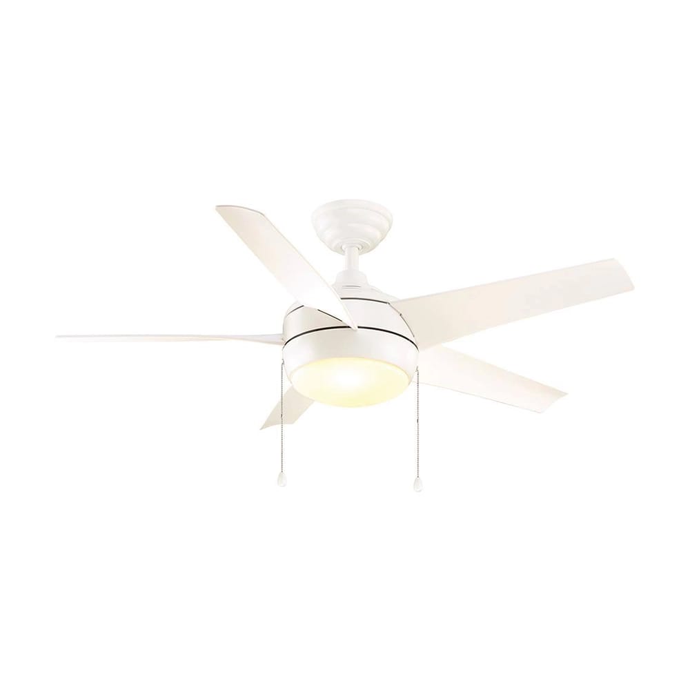 Home Decorators Collection 44" Ceiling Fan with LED Light, Matte White