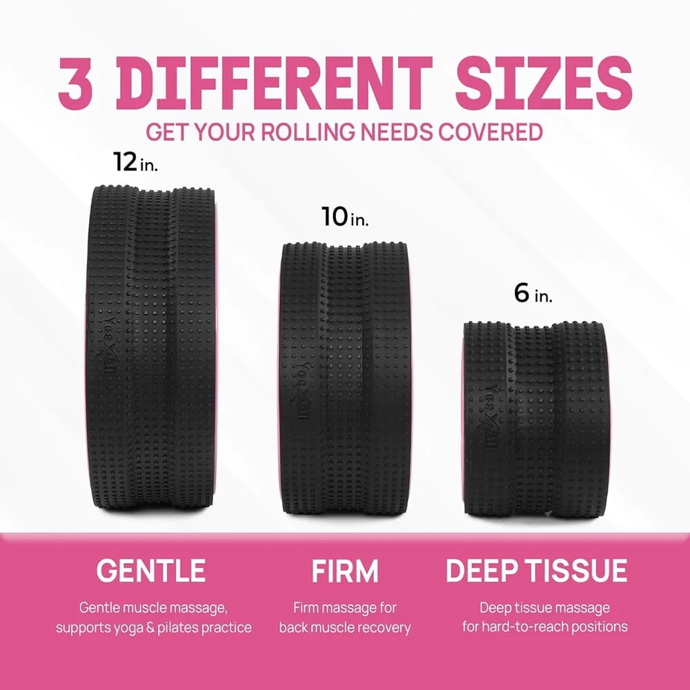 Yes4All Yoga Wheel Roller Set, Pink