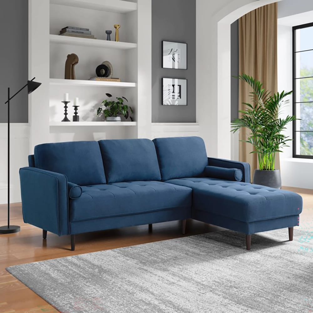 Lifestyle Solutions Langford Sofa Chaise Sectional, Navy