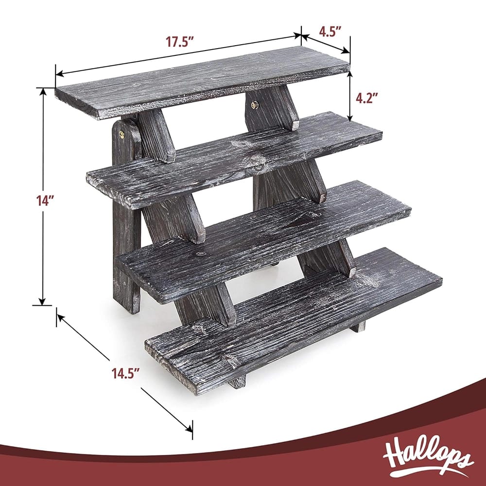 Hallops Rustic Wooden Cupcake Stand, Black