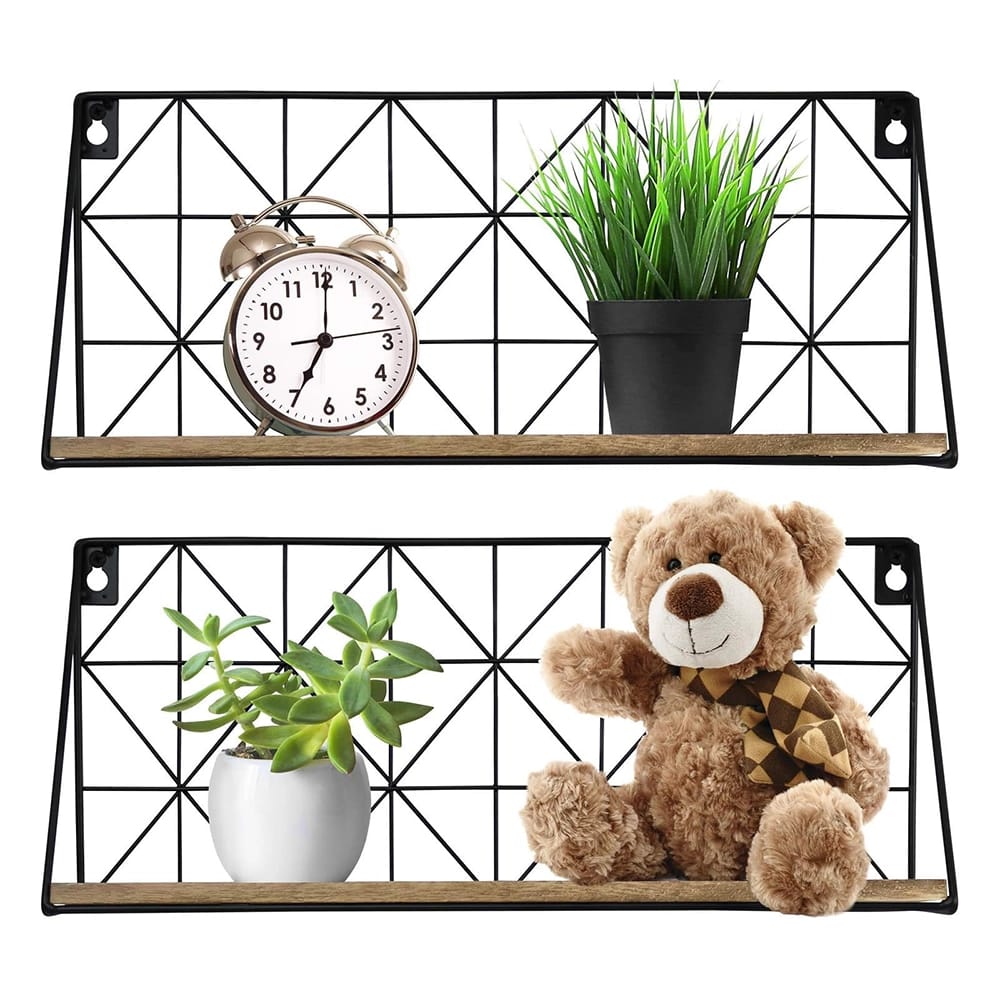 Greenco Geometric Flotaing Shelves, Set of 2