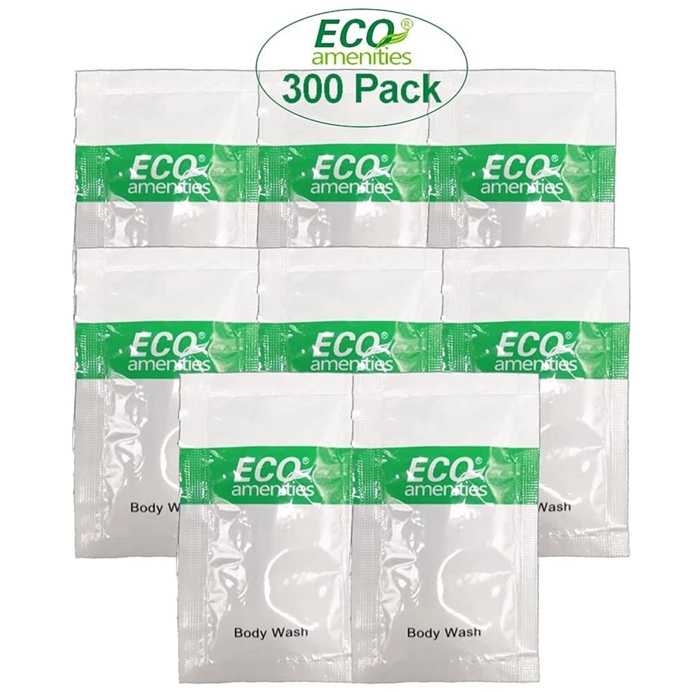ECO Amenities 0.35 fl oz Body Wash Sachets, 300 Pack