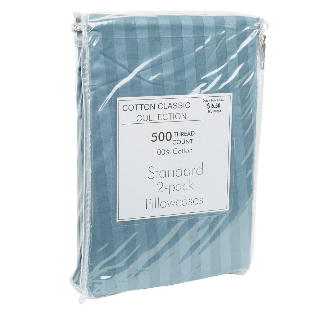500 Thread Count Standard Pillowcases, 2-Pack