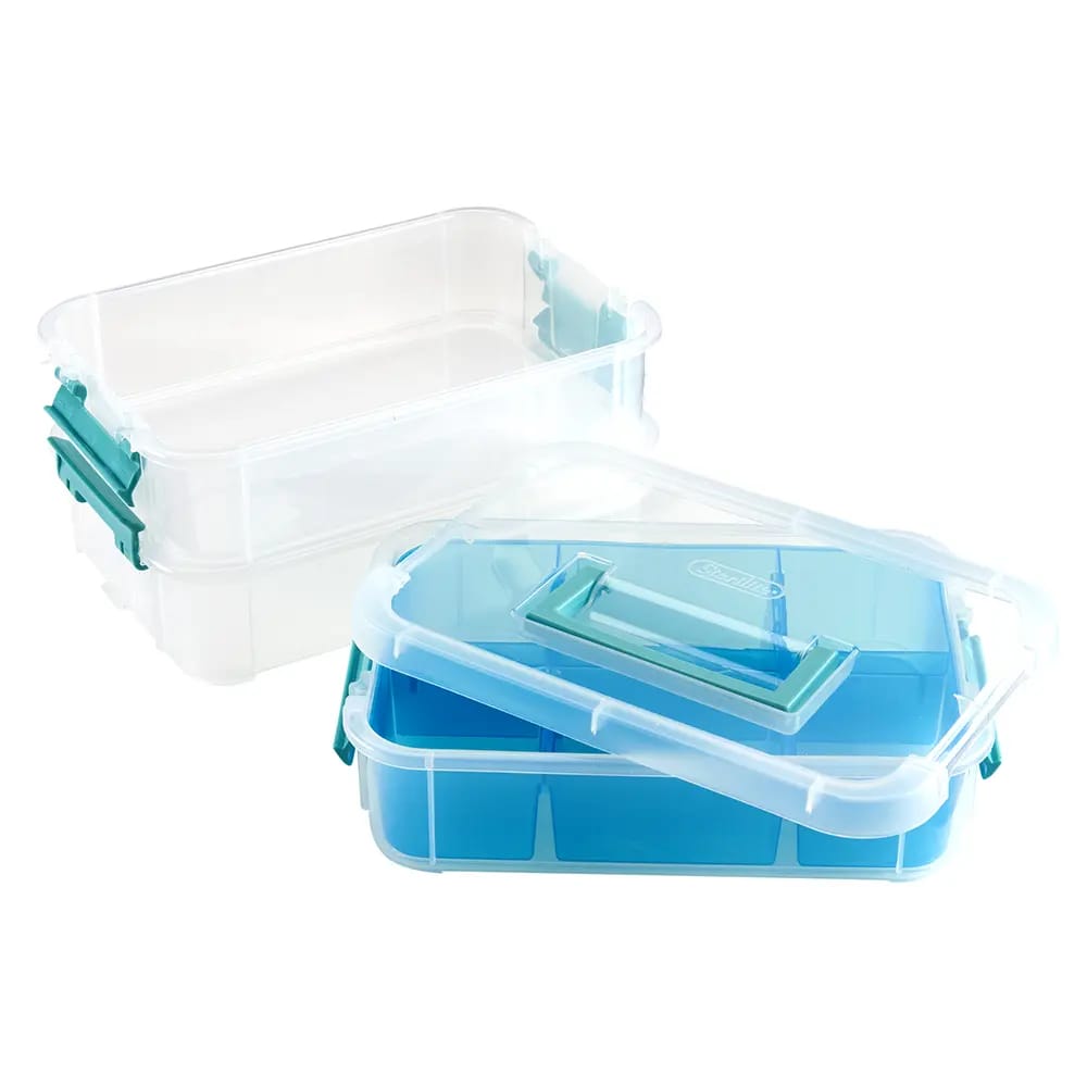 Sterilite Stack & Carry 3 Layer Handle Box & Tray