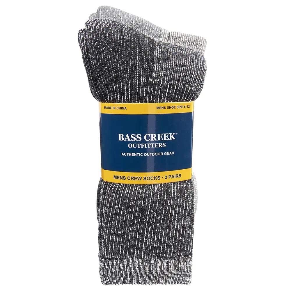 Bass Creek Outfitters Men's Crew Socks, 2 Pack