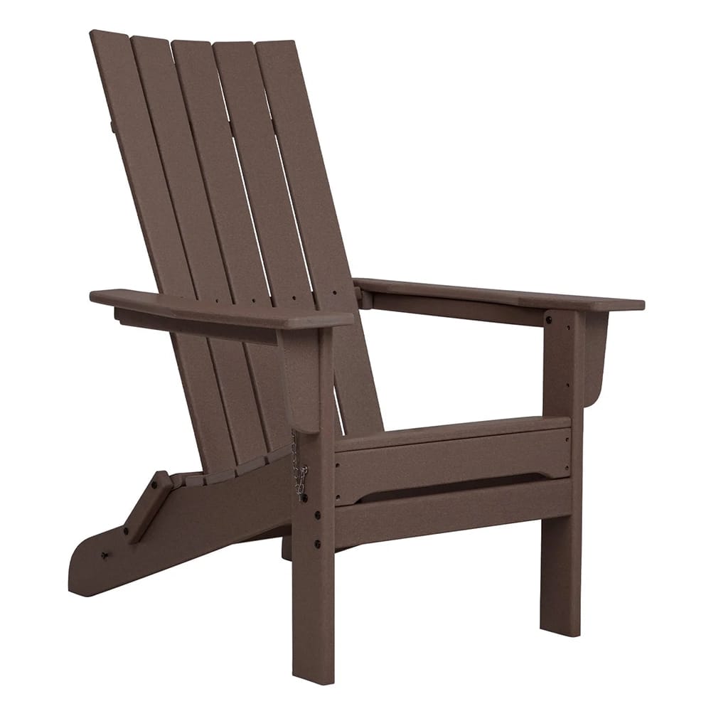 Durapatio Foldable Adirondack Chair, Dark Brown