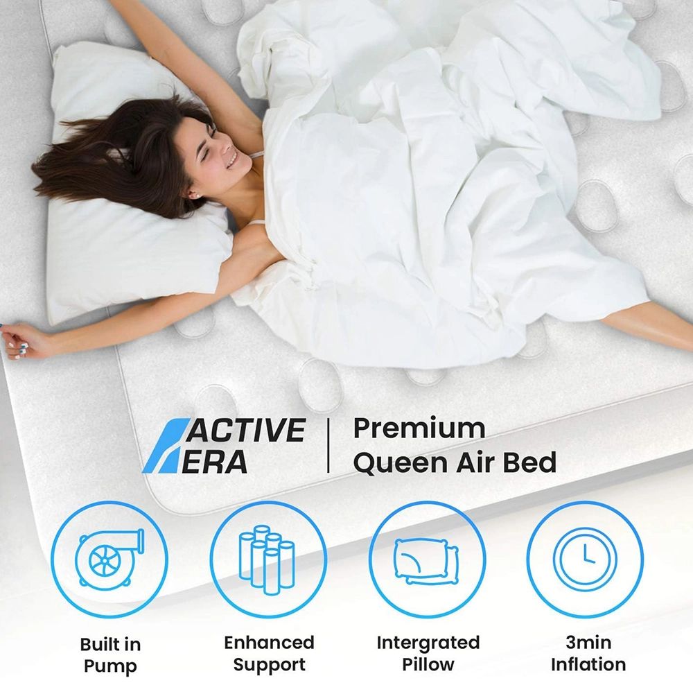 Active Era Premium 20" Air Mattress with Built in Pump, Queen