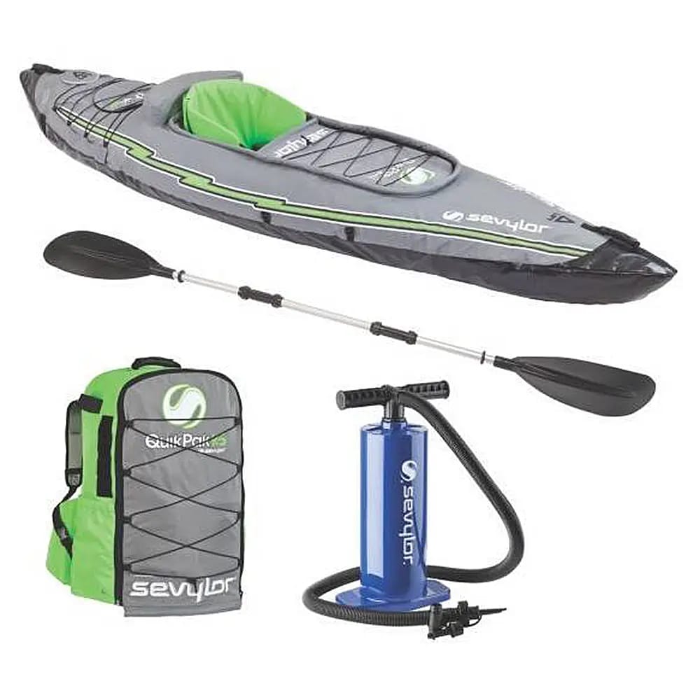 Sevylor Quickpak K5 1 Person Inflatable Kayak, Gray/Green