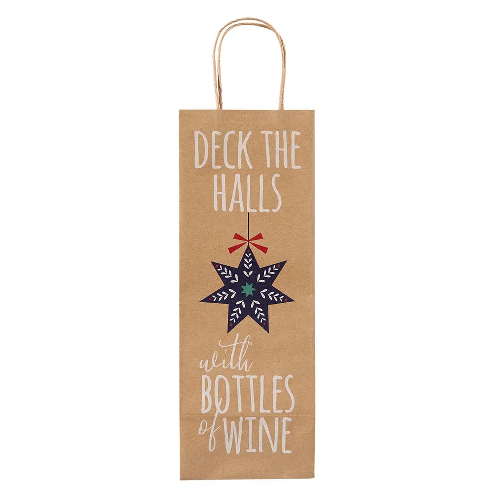 Kraft Christmas Bottle Gift Bag