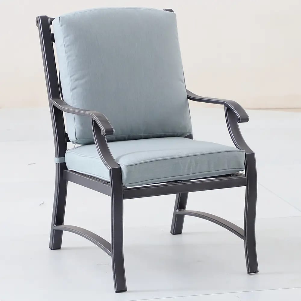 St Charles Patio Chairs, Black/Blue, 6 Pack