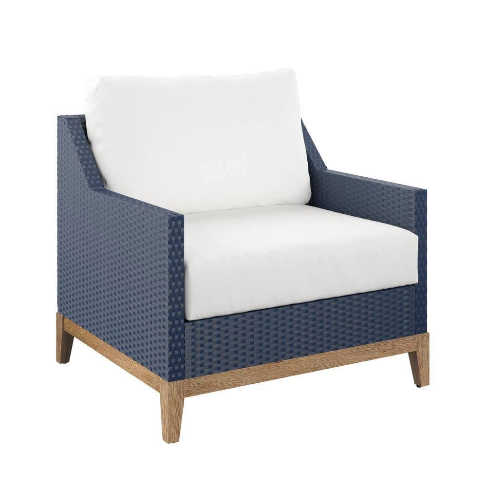 TK Classics Outdoor Club Chair with Cushion, Navy/White